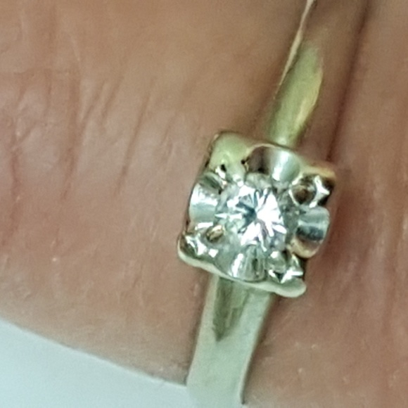 Antique 14k W/G .23ct Diamond Engagement Ring - Picture 8 of 8